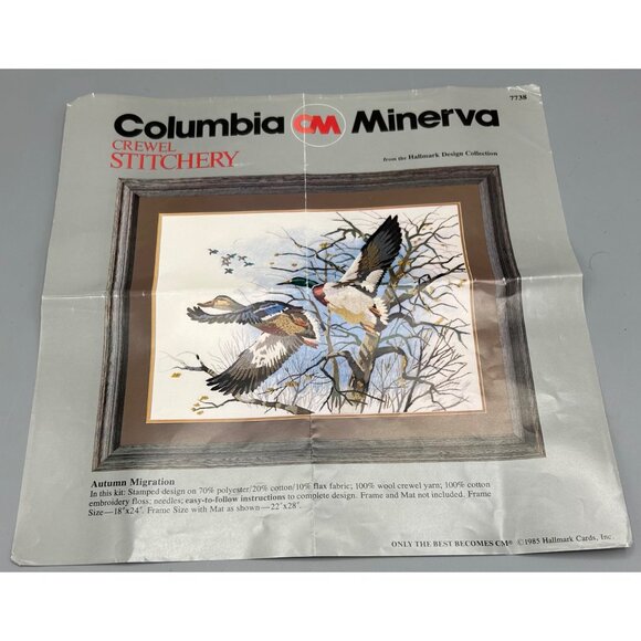 Crewel Stitchery Kit Autumn Migration Hallmark Collection 16"x24" Columbia Miner - Picture 1 of 4